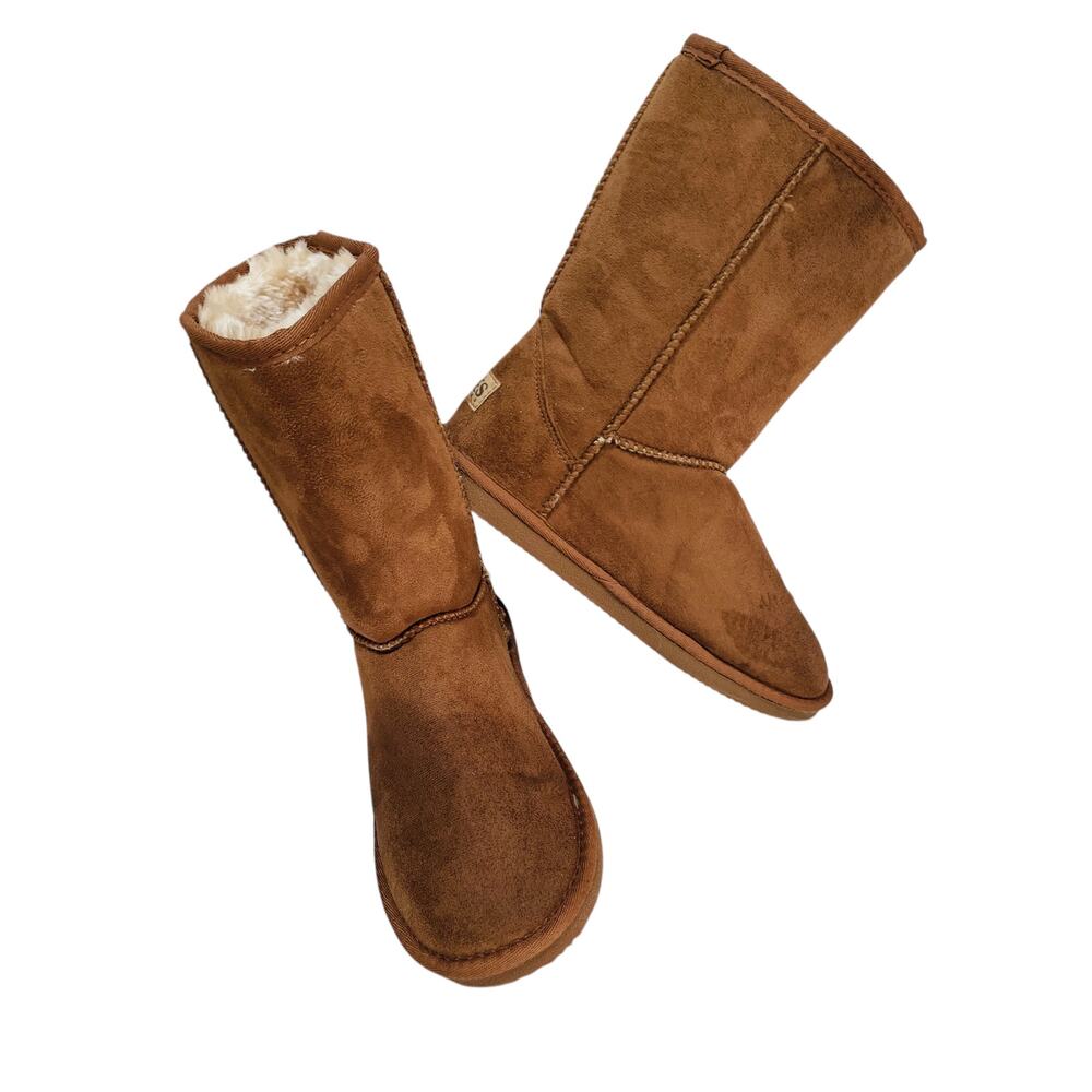 Apres by Lamo Women's Medium Brown Suede Faux Fur Lined Snow Boots Size 8